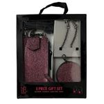 No Boundaries  3 pc Pink Glitter Cellphone Crossbody Purse Chain Strap & Pouch Photo 0