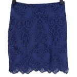 For Love & Lemons  Midnight Blue Lace Mini Skirt Size Small Photo 1