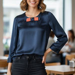 Marc Jacobs  Black‎ Silk Bow Top Size 4 Photo 0