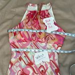 Sangria size 4 pink red cream 100% silk dress polyester lining halter dress EUC Photo 6
