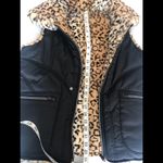 Faux Fur Leopard Reservable Vest Tan Size 6 Photo 10