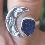 .925S Artisan Tanzanite Moon Ring~Sz 7 Blue Photo 0