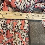 Democracy  Blouse Women's Medium Tiger Pink Split Neck 3/4 Sleeve Shirt Top Photo 5