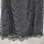 TCEC Women Dress Size M Black Eyelash Scallop Lace Sleeveless Open Back Cocktail Photo 10