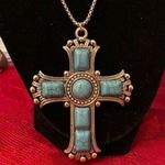 None Turquoise Big Cross Necklace Photo 0