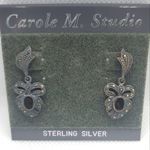 NWT Carole M. Studio Sterling Silver Earrings Black Photo 0