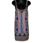 Lucy & Laurel Paisley Straps Elastic Tie Waist Midi Lined Dress Size 10 Photo 2