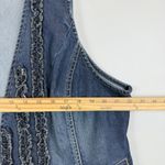Chico's Denim Vest Women 3 US XL Blue Dark Wash Ruffle Western Princess Cut Boho Photo 5