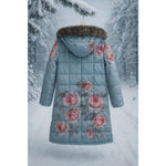 Sundance  Floral Duck Down Blue Pink Puffer Coat Photo 1