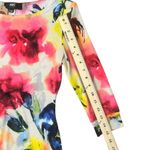 ABS Allen Schwartz ABS Mini Dress Floral Bodycon Colorful Stretch Boat Neck 3/4 Sleeve Womens XS Photo 11