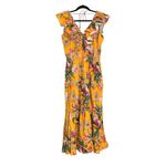 Love the Label Topanga Floral Yellow Tiered Midi Dress LARGE Photo 1