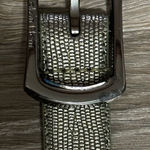 Calvin Klein Jeans  women’s‎ size medium silver green tint leather belt Photo 0