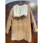 wilson's leather Vintage  Toggle Chore Coat Barn Jacket Faux Fur Size Large L Hood Photo 3