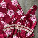 Vintage Y2k California‎ Dynasty Floral Rose Babydoll Maxi Slip Dress Womens Med Red Photo 1