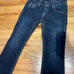 Big star Sophie Low Waist Embroidered Bootcut light Distressed medium Wash western Cowgirl Vintage Y2k wide Flare Photo 1