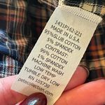 Pete Cream Front Plaid Back Slub Cotton Top M Blue Size M Photo 7