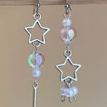 Handmade unique Kawaii vintage fairy y2k whimsical style star dangle earrings🌙👼💕⭐️ Photo 0