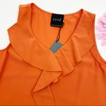 Lysse Ruffle Front Sleeveless Top: Orange Sherbert Photo 8