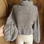 BLANK NYC  Chenille Turtleneck Crop Sweater Photo 0