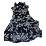 Robbie Bee Signature By  Plus Size Tiered V Neck Navy Floral Dress  Size 2X Photo 3