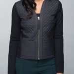 Lululemon athetica Black Cardigan & Again winter Quilted Zip Up Jacket size 8 Photo 0