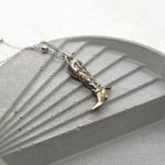Rustic Cowgirl Boot Pendant Necklace Silver Photo 1