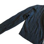 Calvin Klein Open Front Black Cardigan Sweater Cropped Length Bead Trim Medium Photo 2