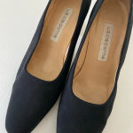 Liz Claiborne women’s black suede leather soles chunky heel shoes — size 6 Photo 5