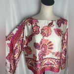 ZARA Floral Pink and White Women's Top satin
Medium Photo 6