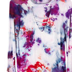 Heart Hips Small Top Handmade Tie Dye My Love Purple Pink Strappy Keyhole 265 Photo 0