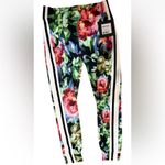 Norma Kamali  Women’s Side Stripe Job Pants Floral Size XS/29 NWT Photo 1