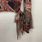 Free People Free‎ People Fiona Paisley Boho Bell Sleeve Wrap Top Size Small Photo 1