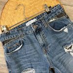 ZARA  boyfriend‎ jeans distressed frayed hem w/ leopard detail Photo 2