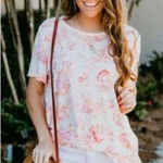 Free People ✨HP✨NWOT✨ Tourist T-Shirt Pink Floral Blush✨ Photo 0