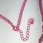 Bright Pink CZ Rhinestone Leaf Branch Handmade Unique Boho Statement Necklace Photo 4