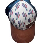 Ariat  SnapBack Cap Brown Blue  Cactus Print Adjustable Casual Trucker Hat Womens Photo 1