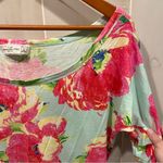 Abercrombie & Fitch Cute  floral boat neck lightweight floral top Y2K Photo 7