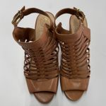 Vince Camuto Womens Size 10M Gladiator Cage Wedge Sandals Tan Leather Photo 1