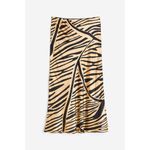 H&M Gold Metallic Zebra Animal Print Silk Satin Straight Pencil Slip Skirt Sz S Photo 2