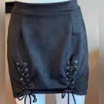 Faux Suede High Waist Lace Up A Photo 1