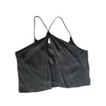 ZARA Black Satin Halter Crop Top Sleeveless Party Going Out Tank Top Medium Photo 1