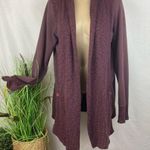 Anthropologie Saturday Sunday Plum Purple Knit Open Front Cardigan Sweater S Photo 3