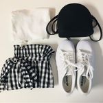 Joie  Cleantha Black & White Gingham High Waisted Shorts Size L NWT Photo 1