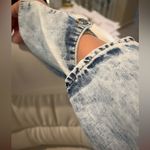 High end denim bejeweled dress with ruffled skirt Blue Size M Photo 3