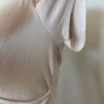 Solid White Ribbed V Photo 4