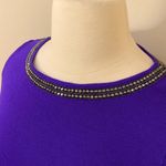 Carmen Marc Valvo Purple beaded neckline sweater Photo 1