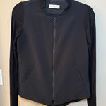Lola & Sophie Zip Up Jacket Ribbed Sleeves Black‎ Size XS Black Photo 0