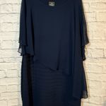 Adrianna Papell Adriana Papell Elegant Navy Blue Layered Dress, sz 22W Photo 0