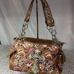 Montana West  Paisley Shoulder Bag Rhinestone Cross Multicolor Handbag​ Photo 0