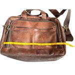 Vintage Brown Samsonite Leather Laptop Bag 12"x16" With Adjustable Strap & Multi Photo 6